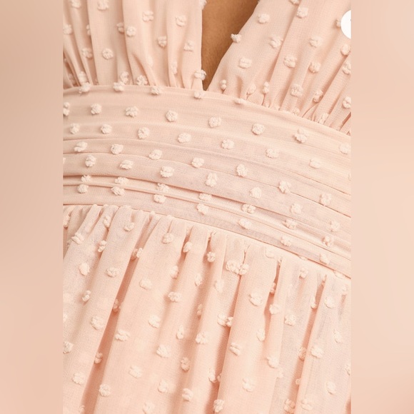 Wonderful Occasion True Blush Swiss Dot Sleeveless Maxi Dress - Picture 2 of 3